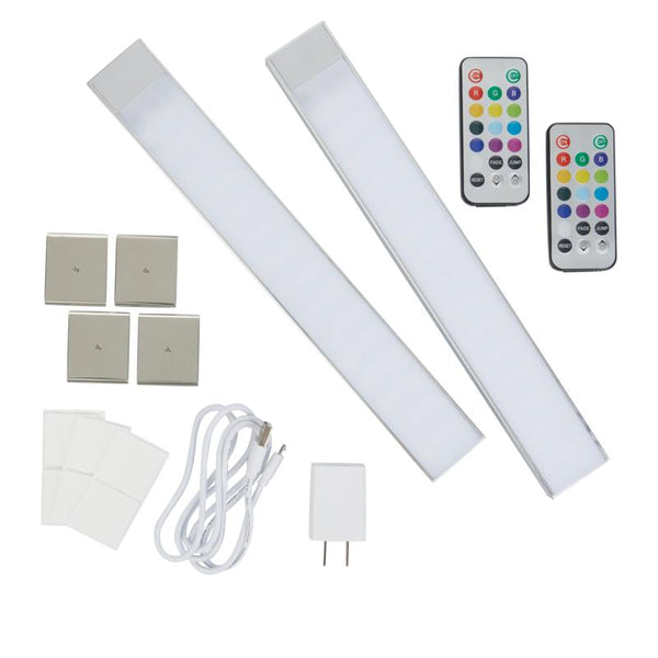 Living Glow Rechargeable LED Cabinet Lights (2-Pack with 2 Remotes)